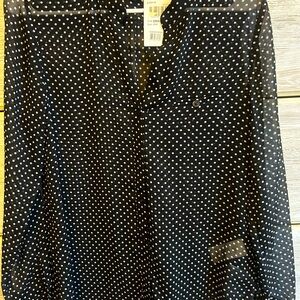 KUT polka dot sheer top